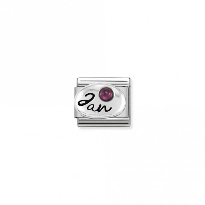 Classic Silver January Garnet Birthday & Birthstones Charms