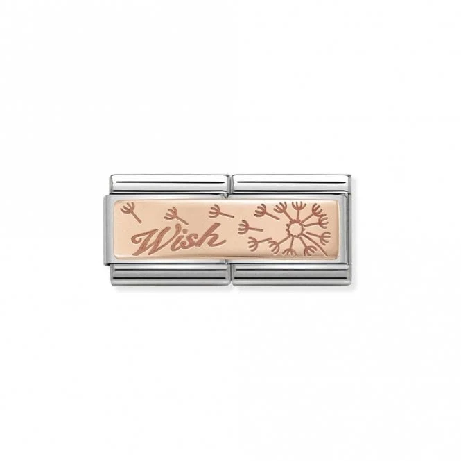 Rose Gold Double Wish with Dandelion Flowers & Nature Charms