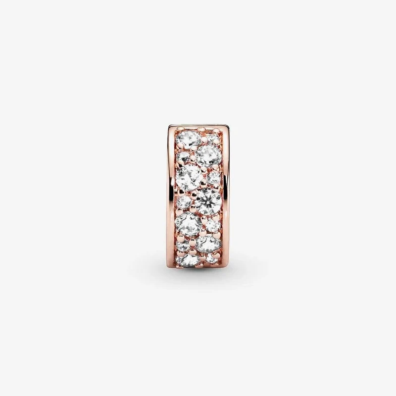 Rose Clear Pave Clip Charms