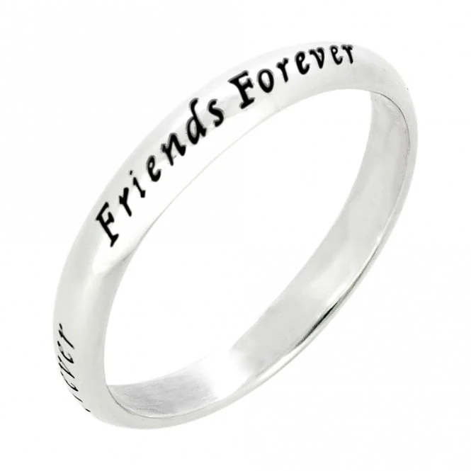 Engraved Silver Friends Forever Ring, Size 48