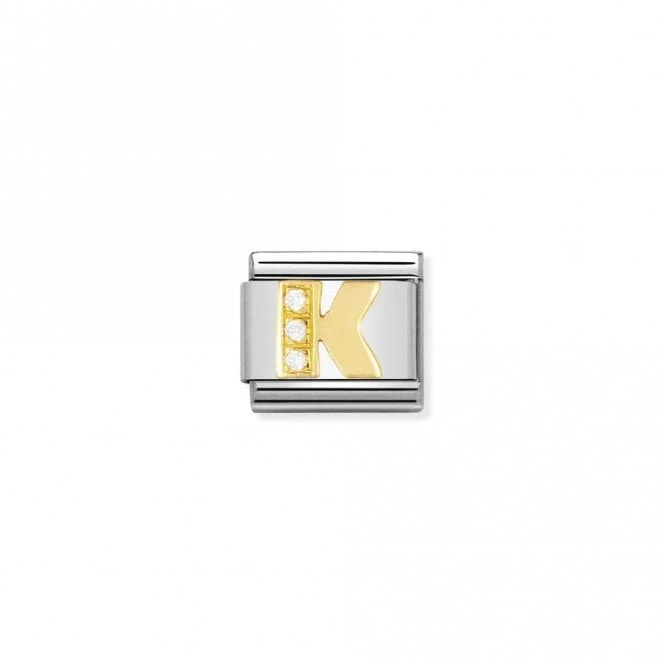 Classic Gold CZ K Letter Charms