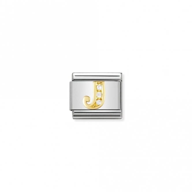 Classic Gold CZ J Letter Charms
