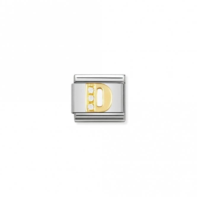 Classic Gold CZ D Letter Charms