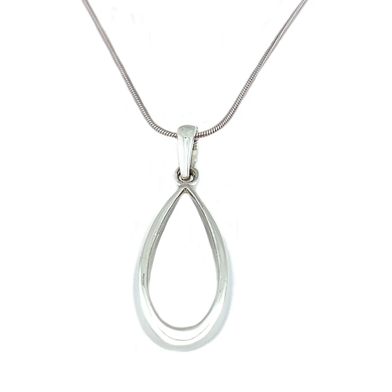 Silver Teardrop Pendant Necklace