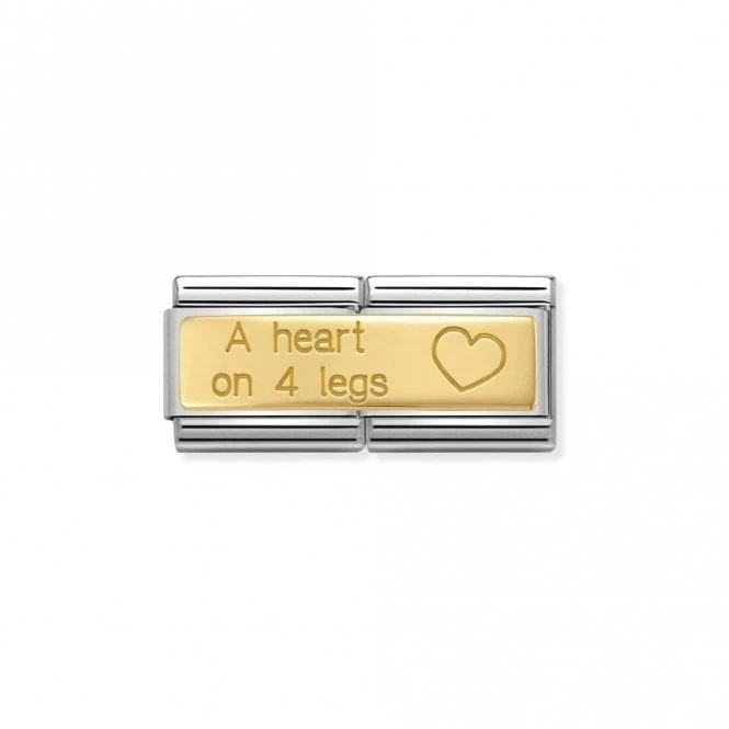 Gold Double A Heart On 4 Legs Animal Charms