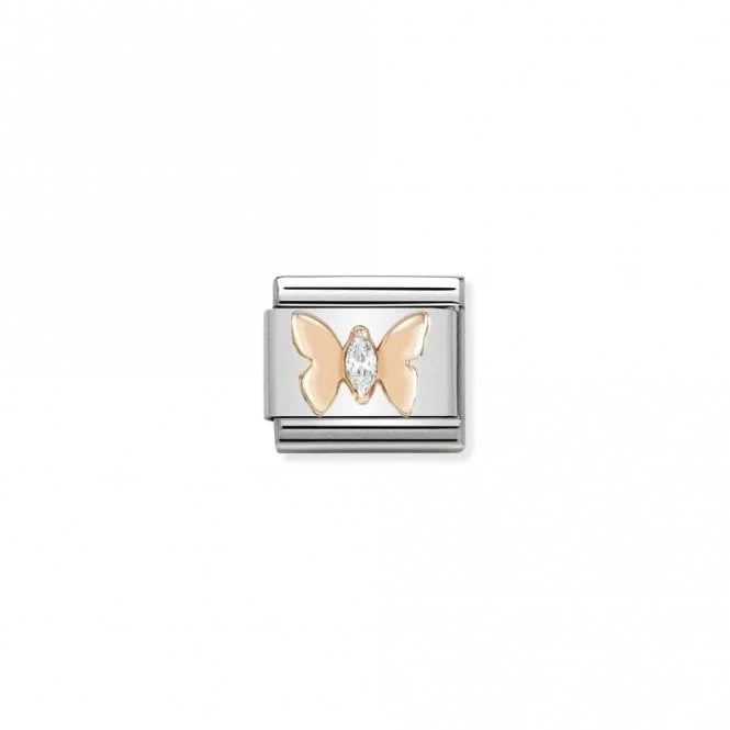 Classic Rose Gold CZ Butterfly Animal Charms
