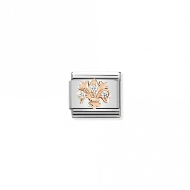 Classic Rose Gold CZ White Lily Travel Charms