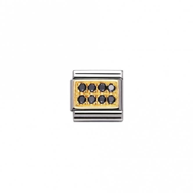 Classic Gold CZ Pave Black Sparkly Charms