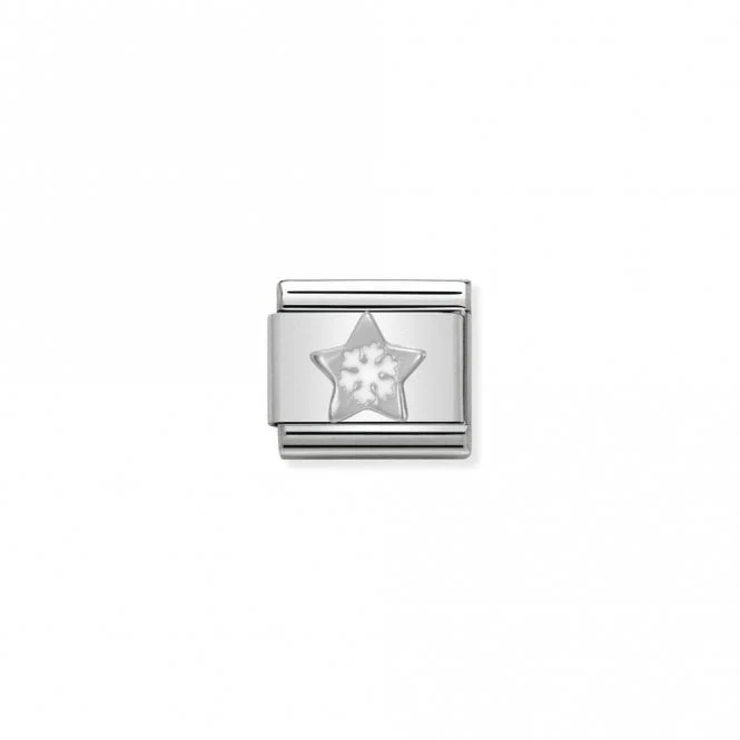 Classic Silver Star with Snowflake Christmas Charms