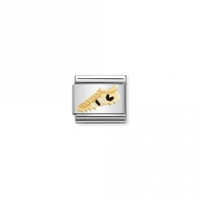 Classic Gold White-Black Football Boot Sports & Hobbies Charms