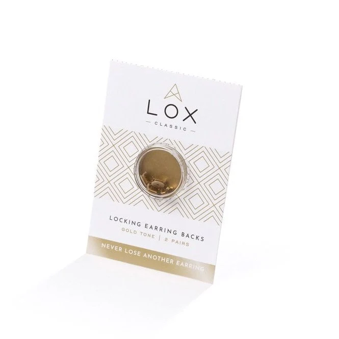 Lox Gold Tone Secure Earring Backs - 2 pairs
