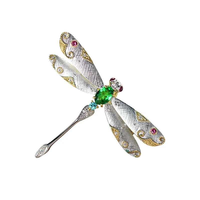 Antike Brosche aus Weißgold und Diamant
