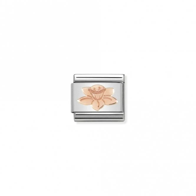 Classic Rose Gold Daffodil Flowers & Nature Charms