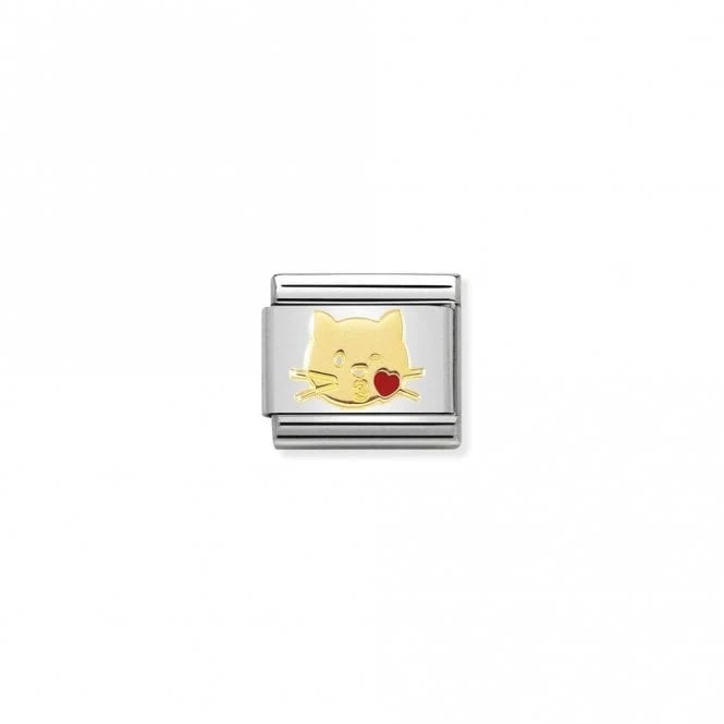 Classic Gold Cat Kiss Animal Charms