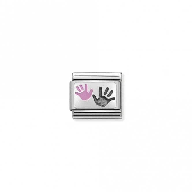 Classic Silver Hands Daughter and Parent Friends & Family Charms