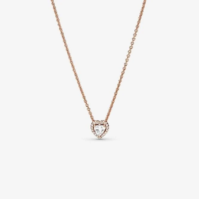 Rose Sparkling Heart Collier Necklace, 45cm