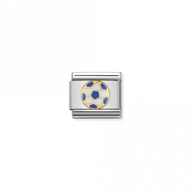 Classic Gold White-Light Blue Football Sports & Hobbies Charms