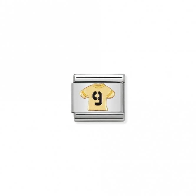 Classic Gold No. 9 Football Shirt Sports & Hobbies Charms
