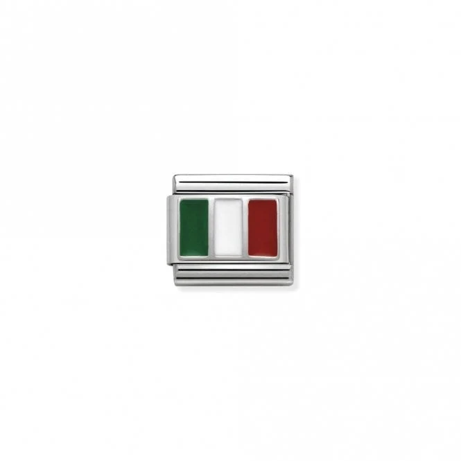 Classic Silver Italy Flag Travel Charms