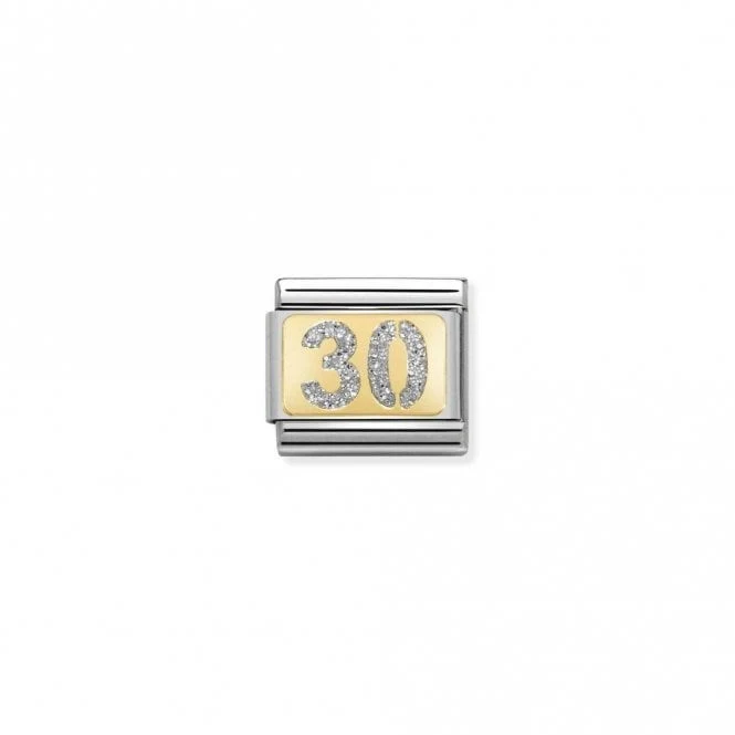 Classic Gold 30 Silver Glitter Wedding & Anniversary Charms