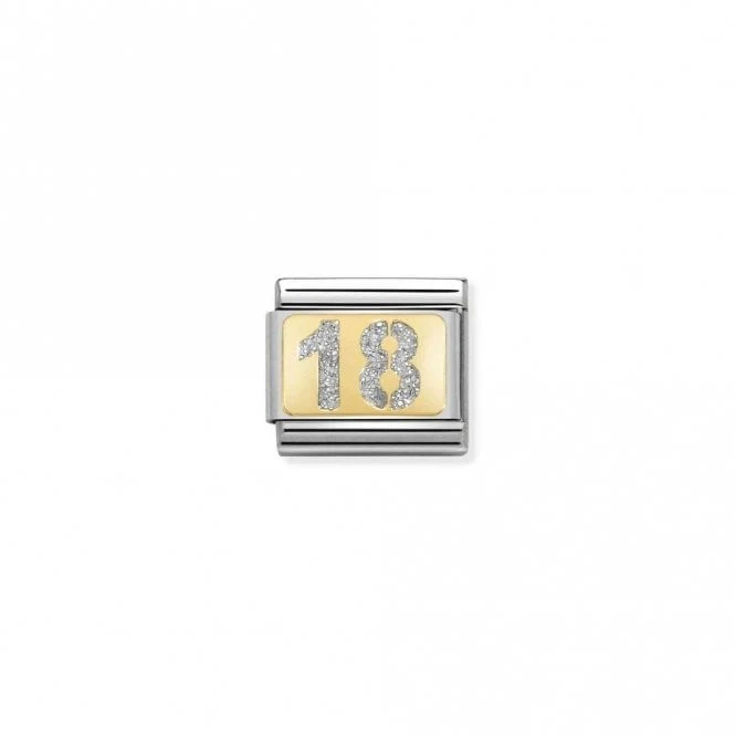 Classic Gold 18 Silver Glitter Wedding & Anniversary Charms