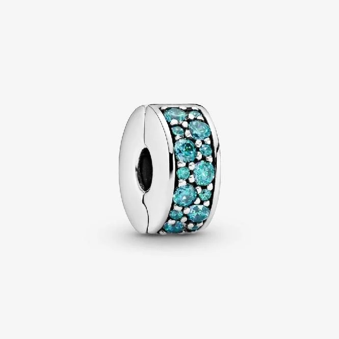 Teal Pave Clip Charms