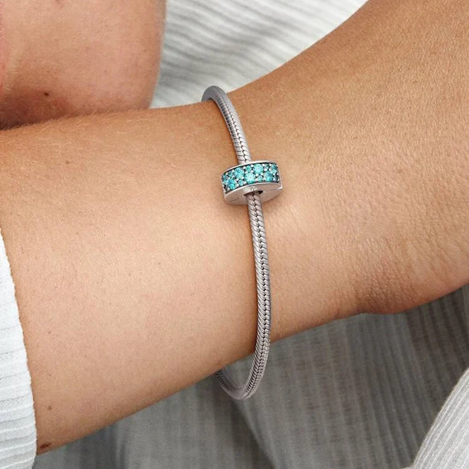 Teal Pave Clip Charms