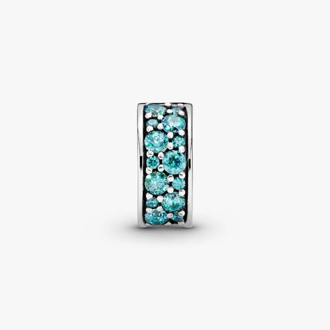 Teal Pave Clip Charms
