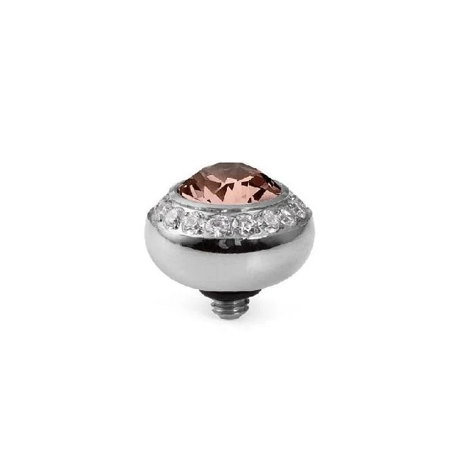 Tondo Deluxe Silver and Vintage Rose Ring Gem Top, 10mm