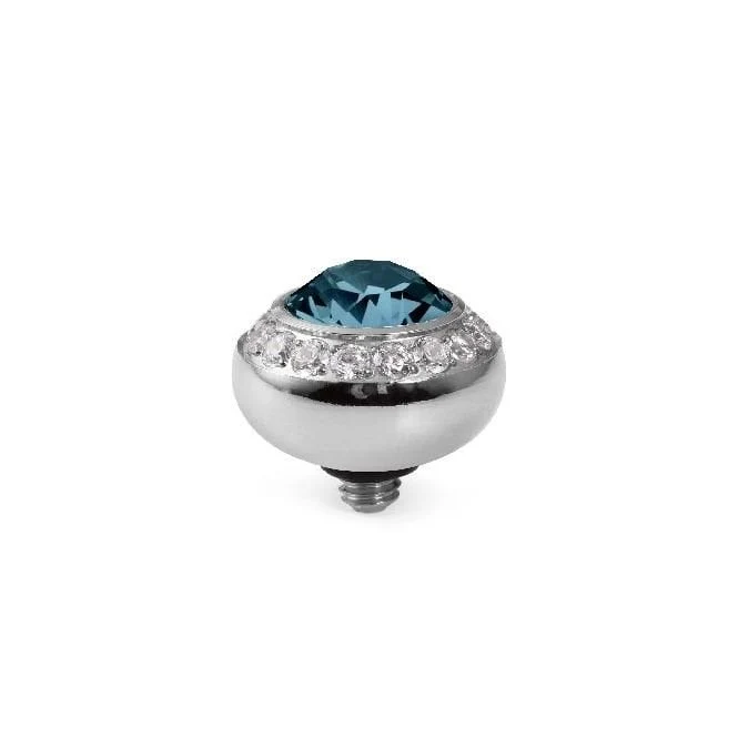 Tondo Deluxe Silver and Montana Blue Ring Gem Top, 10mm