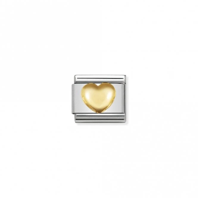Classic Gold Raised Heart Love & Hearts Charms
