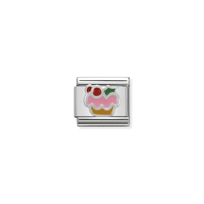 Classic Silver Cupcake Christmas Charms