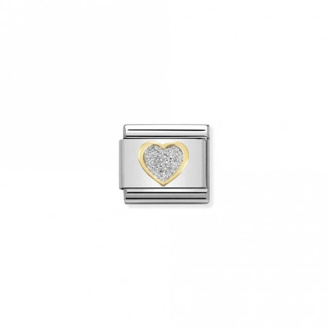 Classic Gold Silver Glitter Heart Love & Hearts Charms