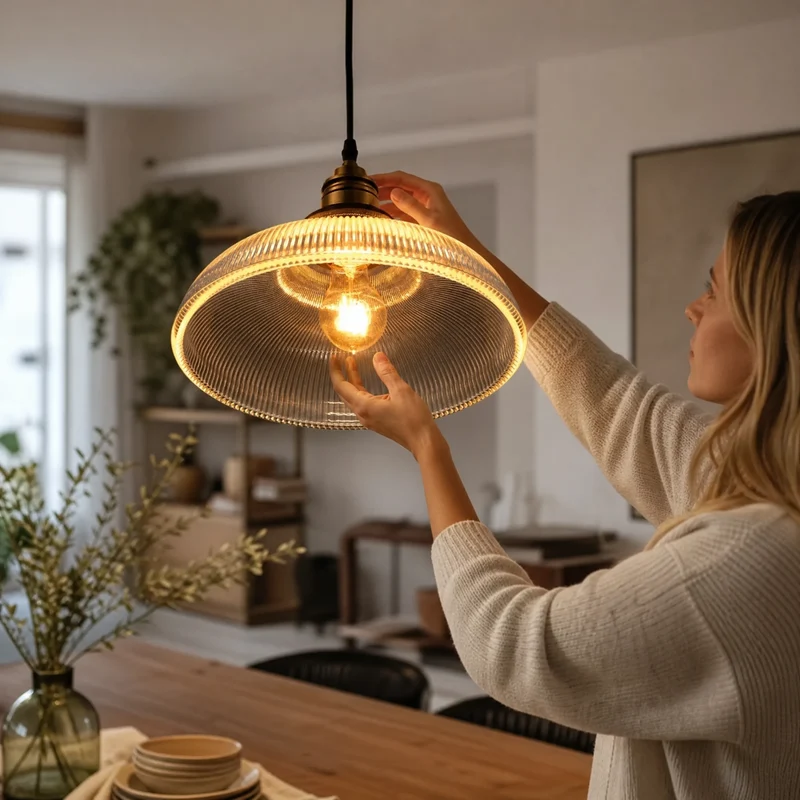Alte Glasschirmlampe