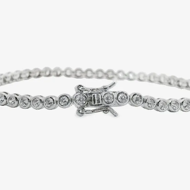 Silver & CZ Tennis Bracelet (2.5mm depth)