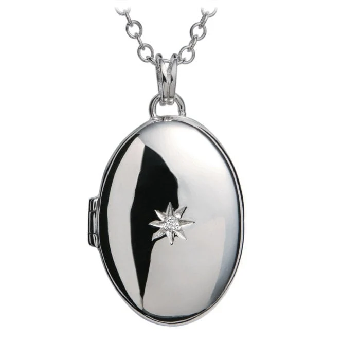 Silver Romantic Oval Locket
