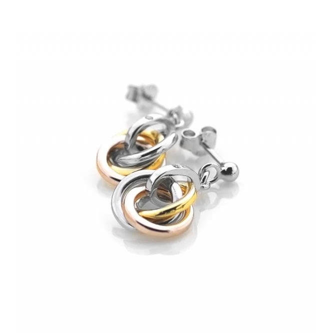 Silver Calm Earrings with Gold & Rose Gold
