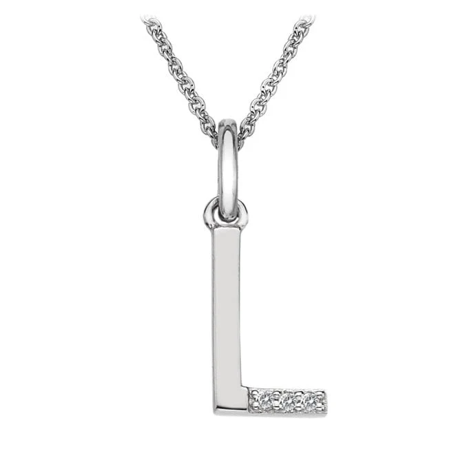 Silver L Micro Pendant Necklace