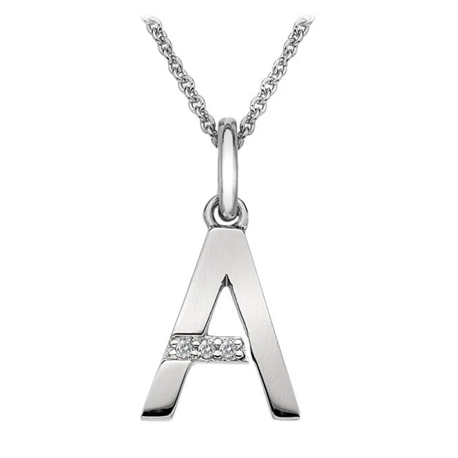 Silver A Micro Pendant Necklace