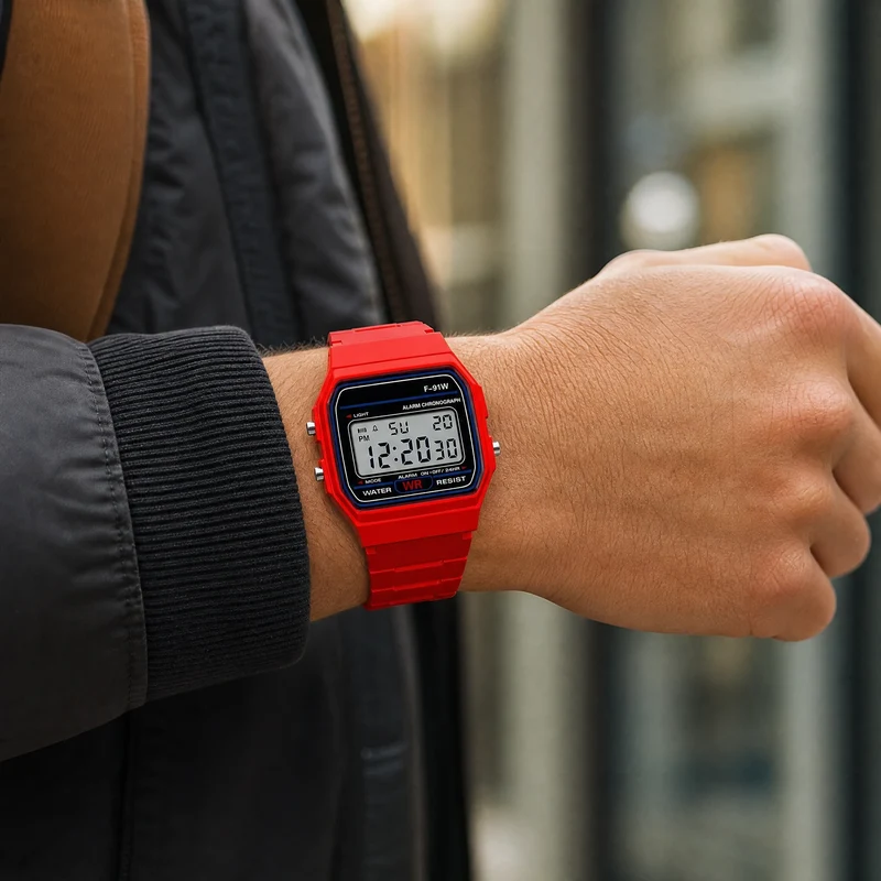 Vintage rote LED-Uhr