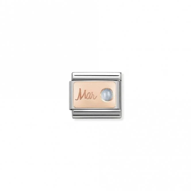 Classic Rose Gold March Aquamarine Birthday & Birthstones Charms