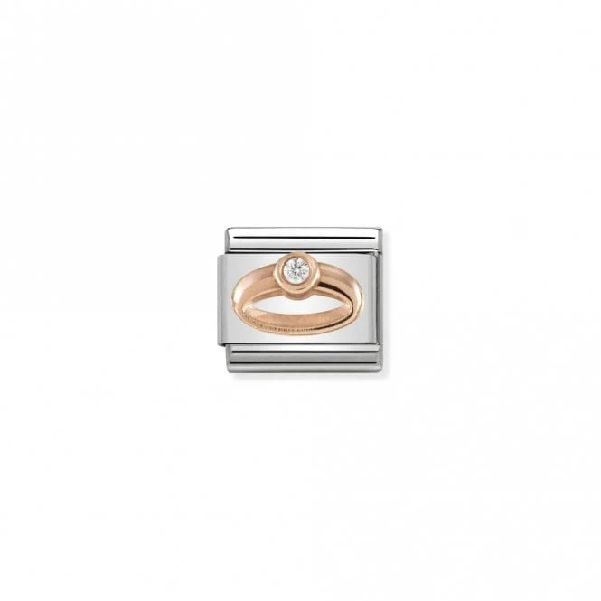 Classic Rose Gold CZ Ring Wedding & Anniversary Charms