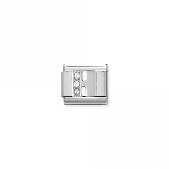 Classic Silver CZ H Letter Charms