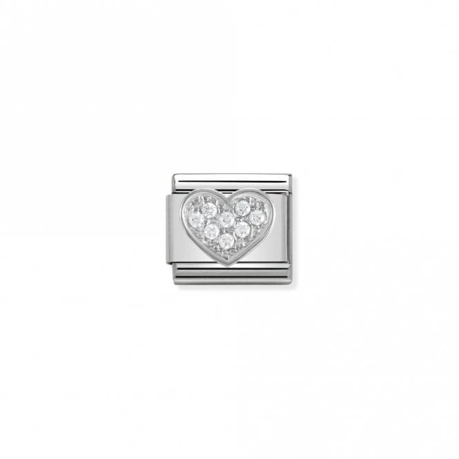 Classic Silver CZ Heart Love & Hearts Charms
