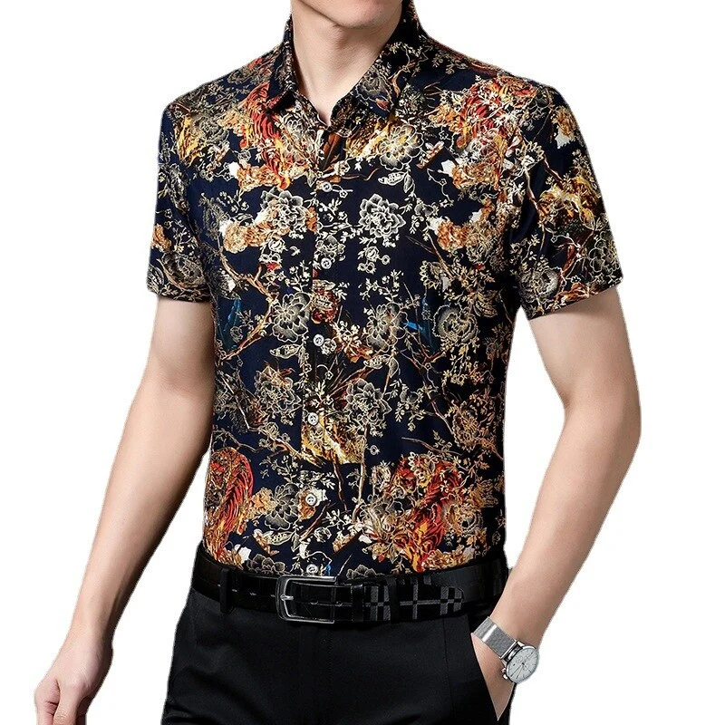 Vintage Herren Seidenhemd