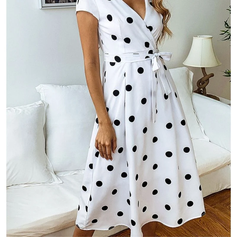 Vintage Polka Dot Maxikleid