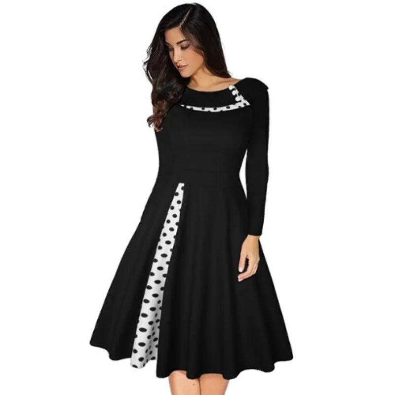 Langärmliges Vintage-Kleid