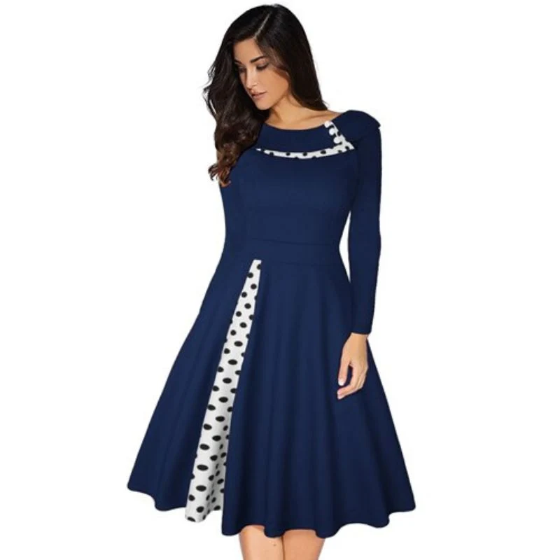 Langärmliges Vintage-Kleid