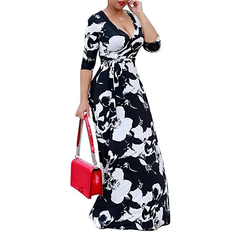 Langes Vintage-Blumenkleid