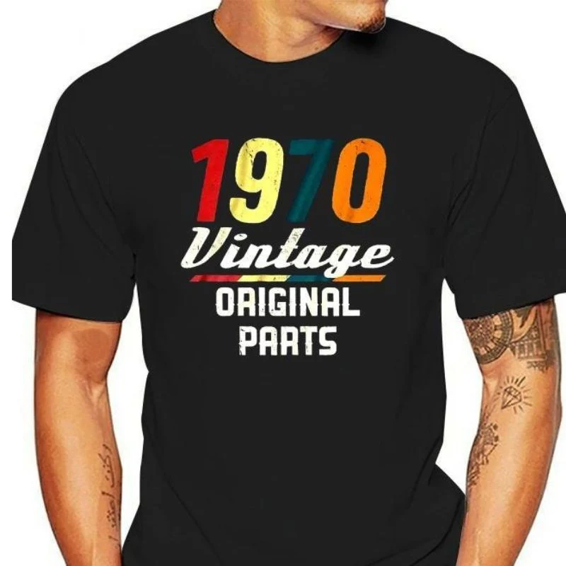 Schwarzes T-Shirt mit Vintage-Schriftzug